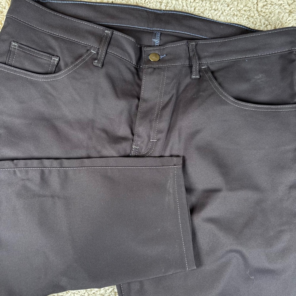 Blue Delta Custom Pants Mens 35x27 Charcoal Gray Bespoke Chino Trousers USA